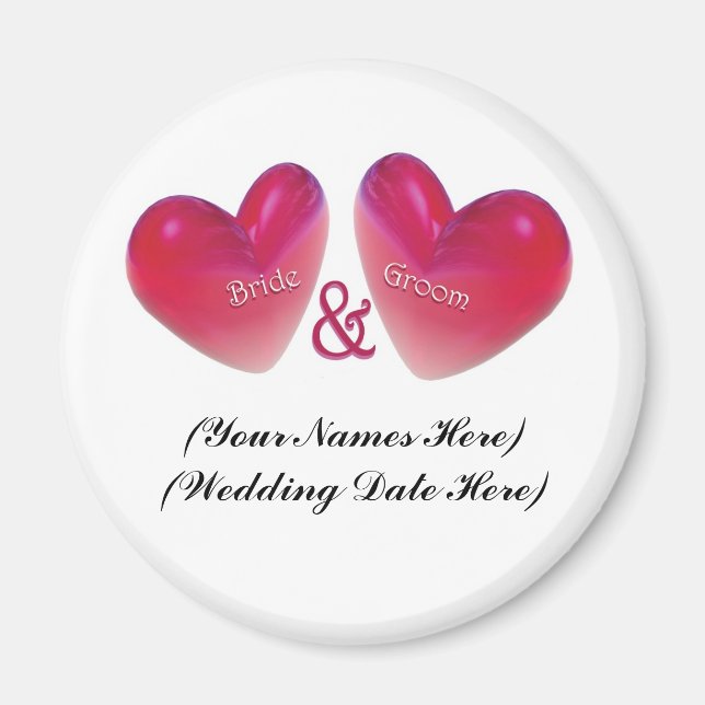 Aimant Enregistrer l'aimant du coeur de la date (Devant)