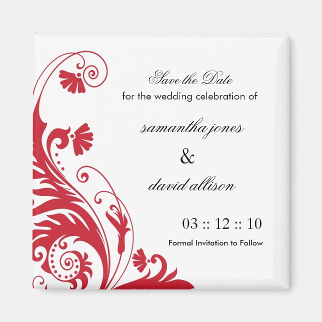 Aimant Enregistrer l'aimant Mariage de date (Devant)