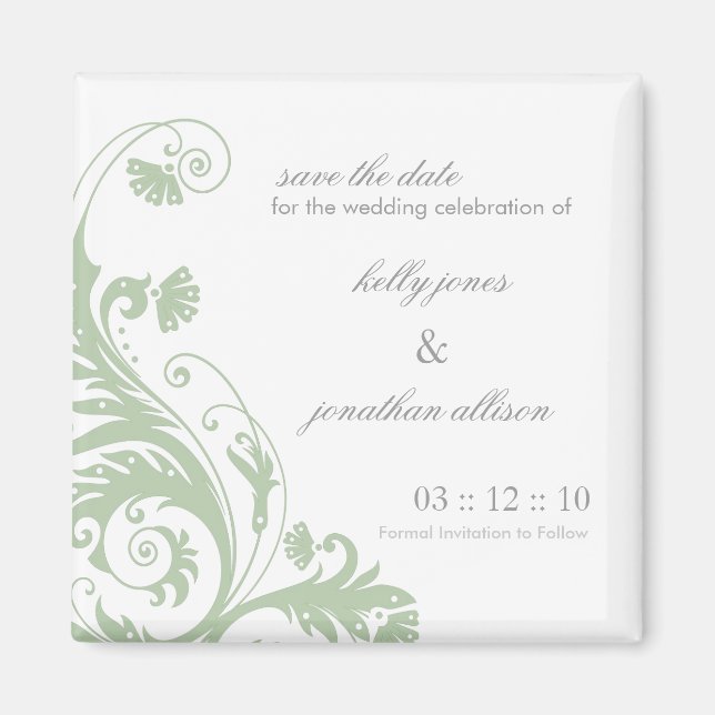 Aimant Enregistrer l'aimant Mariage de date (Devant)