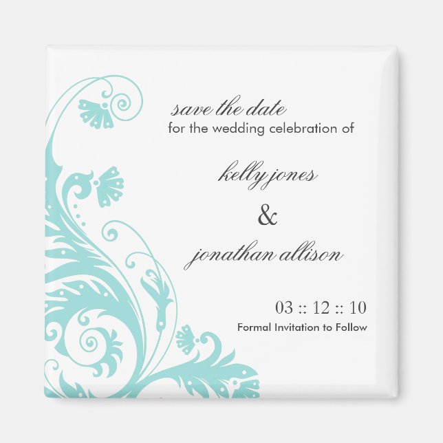 Aimant Enregistrer l'aimant Mariage de date (Devant)