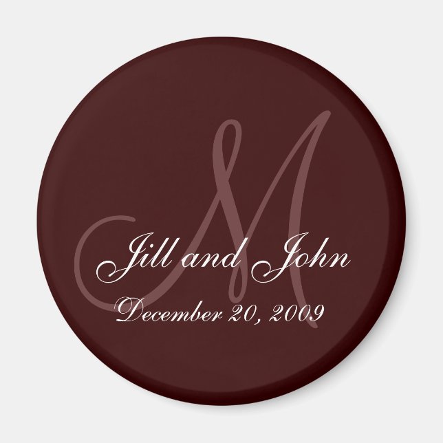 Aimant Enregistrer le premier nom et les initiales de l'a (Devant)