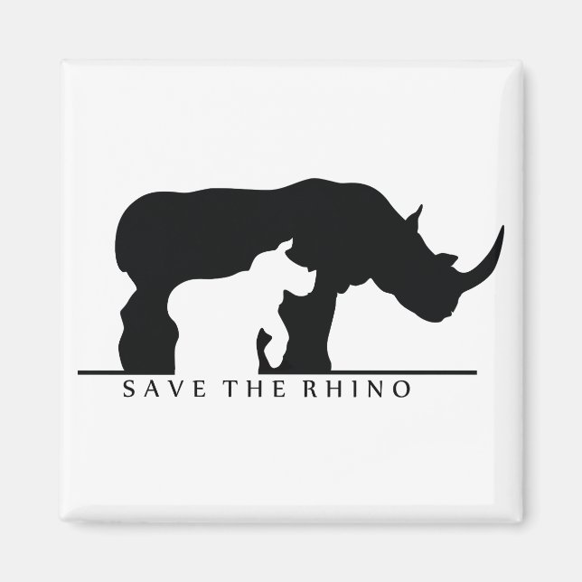 Aimant Enregistrer le Rhino (blanc ver.) (Devant)