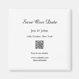 Aimant Enregistrez notre date Scannez le QR pour les déta