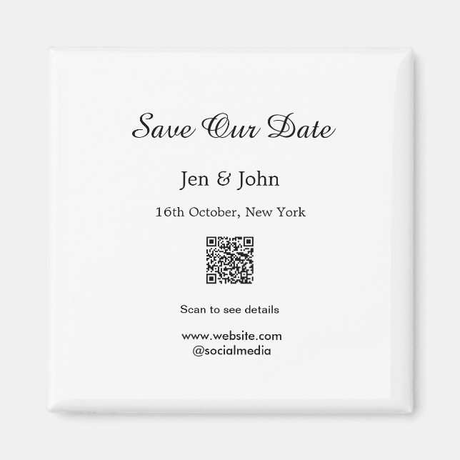 Aimant Enregistrez notre date Scannez le QR pour les déta (Devant)