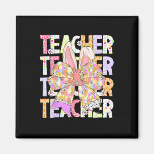 Aimant Enseignant Bunny Coquette Bow Pencil Bunny Jour de