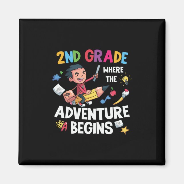 Aimant Enseignant de 2e année 2e année Aventure commence (Devant)
