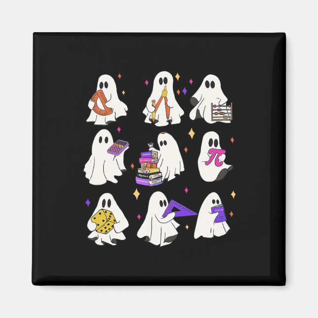 Aimant Enseignant des mathématiques d'Halloween (Devant)