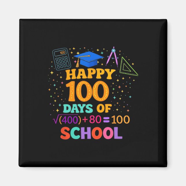 Aimant Enseignant du 100e jour d'école Formule mathématiq (Devant)