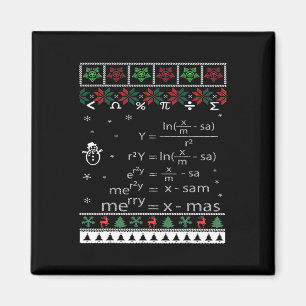 Aimant Enseignant Funky Math Noël Joyeux Noël En Eq Math