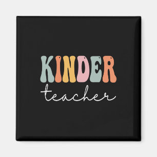 Aimant Enseignant Kinder Retro Femmes Super Joyeux Premie