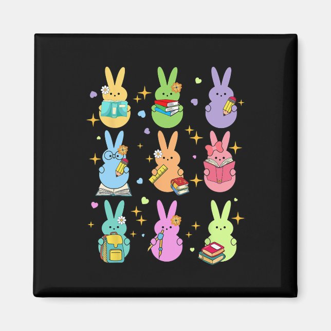 Aimant Enseignant Lapin de Pâques Joyeux Oeuf de Pâques S (Devant)