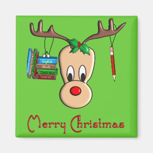 Aimant Enseignant Noël Reindeer—Cadeaux adorables