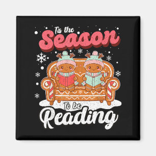 Aimant Enseignant Noël Rétro Bibliothécaire Groovy Xm