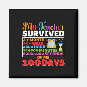 Aimant Enseignant Survive 100 Jours De Moi Amusant 100 Jo