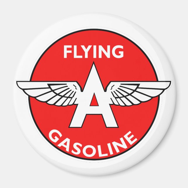 Aimant Enseigne ancienne de Flying A Gasoline (Devant)