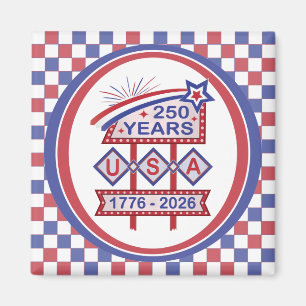 Aimant Enseigne de marquise rétro USA 250e anniversaire 1