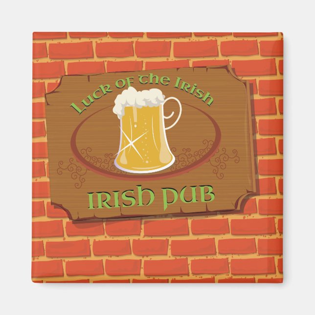 Aimant Enseigne de pub irlandais (Devant)