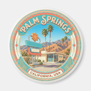 Aimant Enseigne du Palm Springs Vintage Motor Court Calif