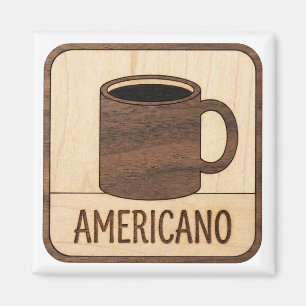 Aimant Enseigne en bois Café Américain