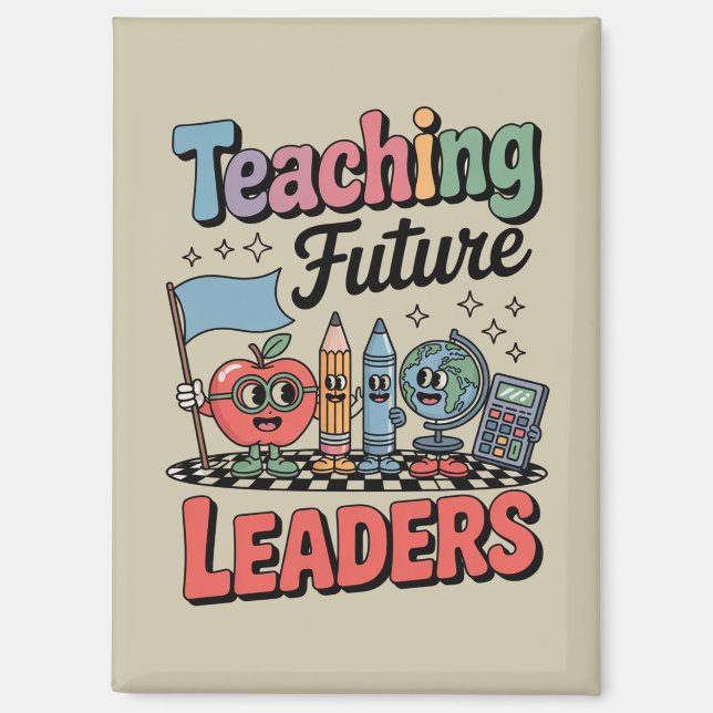 Aimant Enseignement Rétro Dirigeants Futurs Prof En Groov (Recto)