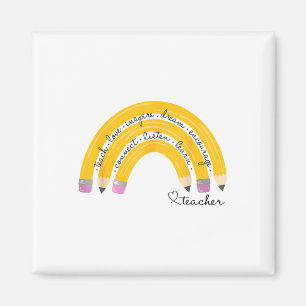 Aimant Enseigner Amour Inspirer Arc-en-ciel Crayon Enseig