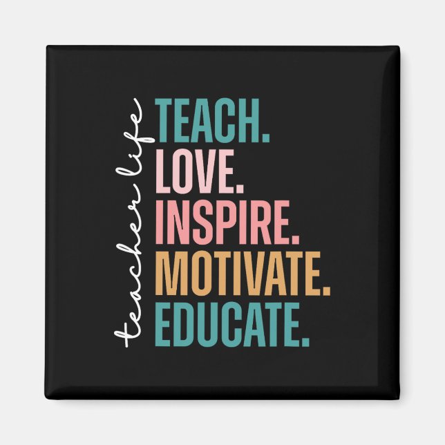 Aimant Enseigner Amour Inspirer Motiver Retour à l'école  (Devant)