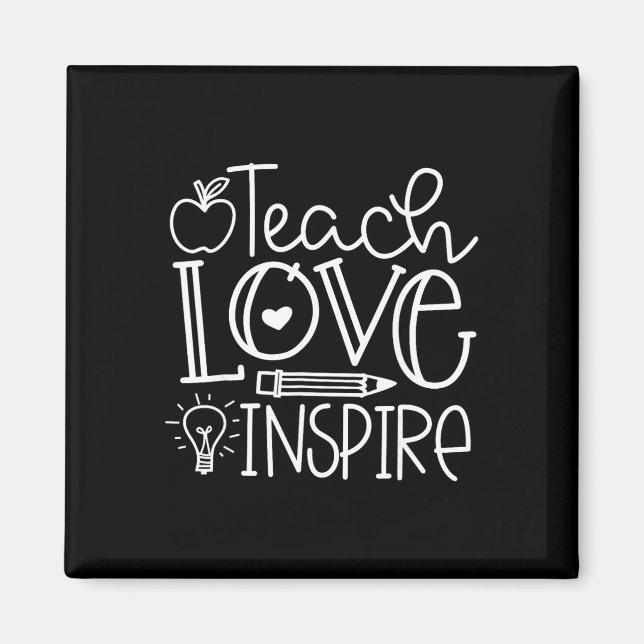 Aimant Enseigner Amour Inspirer Rétro Enseignant Enfants  (Devant)