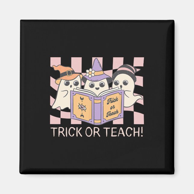 Aimant Enseigner ou enseigner un fantôme rétro à l'Hallow (Devant)