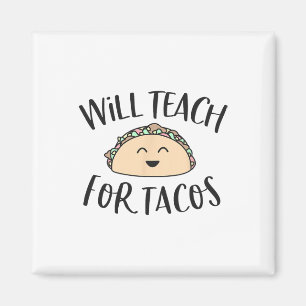 Aimant Enseignera À Tacos Mignonne Enseignant Drôle Cinco