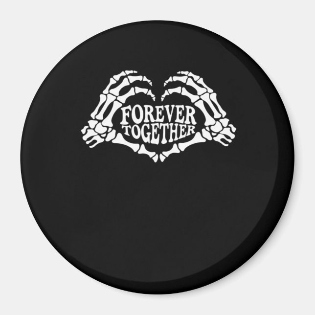 Aimant Ensemble Un Coeur Fait De Squelette Mains Classiqu (Devant)