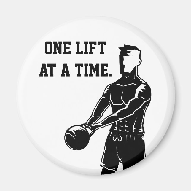 Aimant Entraînement de fitness avec kettlebell, un levage (Devant)