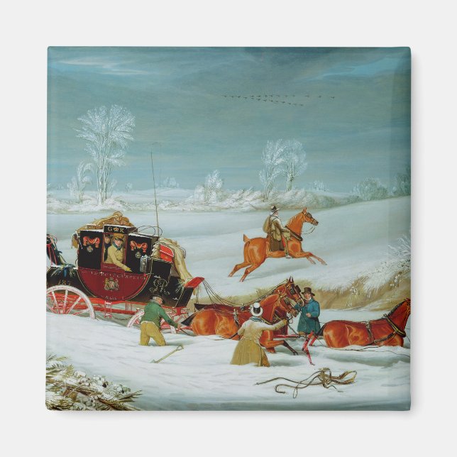 Aimant Entraîneur de courrier dans la neige (Devant)