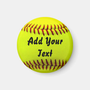 Aimant Entraîneur de l'équipe du softball jaune de foot