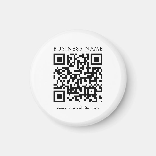 Aimant Entreprise personnalisée Code QR Logo Modèle texte (Devant)