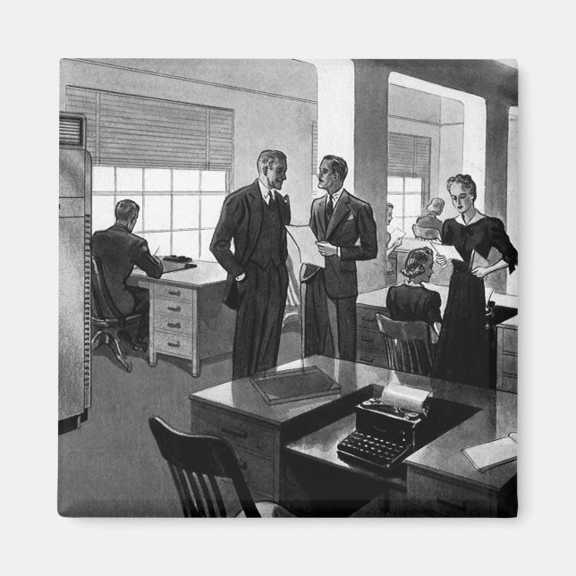 Aimant Entreprise Vintage, Hommes d'Affaires de Direction (Devant)