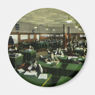 Aimant Entreprise Vintage, Journalistes dans un bureau de