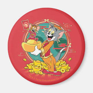 Aimant Enveloppe rouge du Nouvel An Tom & Jerry