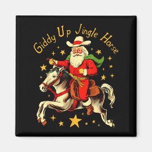 Aimant Envolez-Vous Cheval Grelot Drôle Rétro Père Noël C
