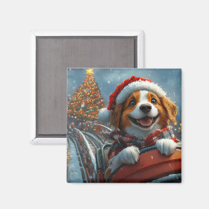 Aimant Épagneul Breton Noël