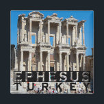 Aimant Éphèse<br><div class="desc">Souvenir présentant une vue iconique de la Bibliothèque de Célès à Ephèse,  Turquie.</div>