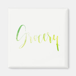 Aimant Épicerie Feuille verte Noir Planificateur Accueil