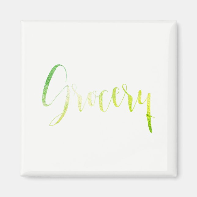 Aimant Épicerie Feuille verte Noir Planificateur Accueil  (Devant)