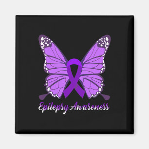 Aimant Epileps de ruban violet de papillon de sensibilisa