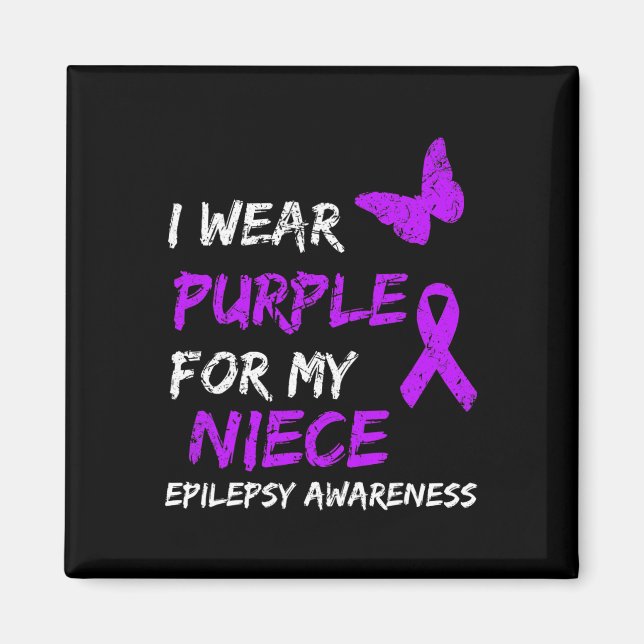 Aimant Epilepsie Sensibilisation Je Porte Du Violet Pour  (Devant)