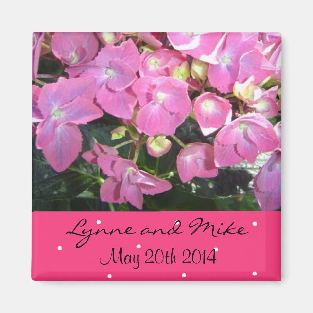 Aimant Épinglez la date avec ces fleurs rose vif (Devant)