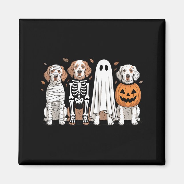 Aimant Épouvantail Anglais Setter Citrouille Halloween Ch (Devant)