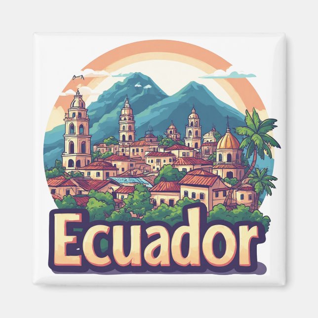 Aimant Équateur Amérique du Sud Souvenir 🗺️ (Devant)