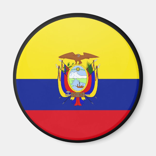 Aimant Equateur qualité Cercle de drapeau (Devant)