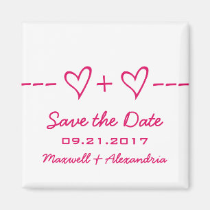 Aimant Équation Coeur rose Enregistrer l'aimant Date