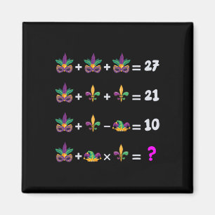 Aimant Équation de maths de Mardi Gras pour les étudiants